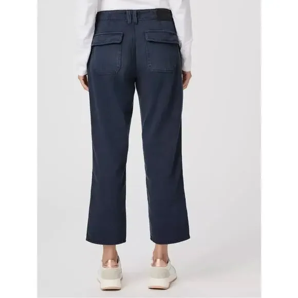 NWT PAIGE Kirby StraightLeg Jeans Vintage Dark Blue Utility Flap Pockets Size 27 - Picture 9 of 10